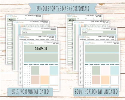 MARCH Stickers for The Mae & Kristy Laurel Denise Planners (formerly Book Bound Planner). Neutral Color || BBN