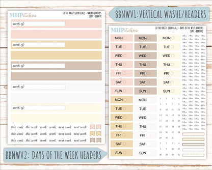 JUNE Stickers for The Mae & Kristy Laurel Denise Planners (formerly Book Bound Planner). Neutral Color || BBN