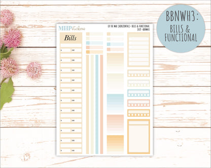 JULY Stickers for The Mae & Kristy Laurel Denise Planners (formerly Book Bound Planner). Neutral Color || BBN