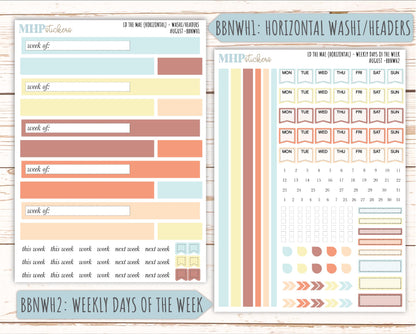 AUGUST Stickers for The Mae & Kristy Laurel Denise Planners (formerly Book Bound Planner). Neutral Color || BBN