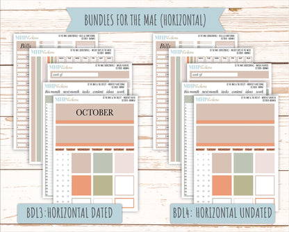 OCTOBER Stickers for The Mae & Kristy Laurel Denise Planners (formerly Book Bound Planner). Neutral Color || BBN
