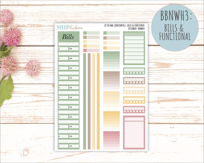 DECEMBER Stickers for The Mae & Kristy Laurel Denise Planners (formerly Book Bound Planner). Neutral Color || BBN