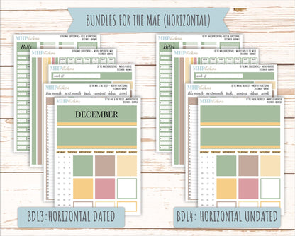 DECEMBER Stickers for The Mae & Kristy Laurel Denise Planners (formerly Book Bound Planner). Neutral Color || BBN