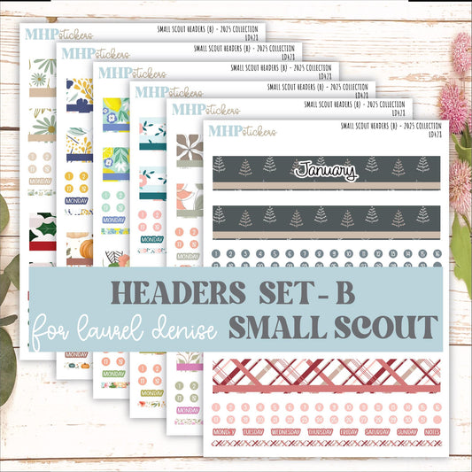 Monthly Headers Set for Laurel Denise Small Scout Planner. 2025 Collection (B) || LD428