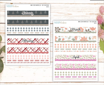 Monthly Headers Set for Laurel Denise Small Scout Planner. 2025 Collection (B) || LD428