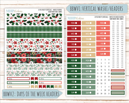 DECEMBER 2025 Stickers for The Mae & The Kristy Laurel Denise Planners ( Formerly Book Bound Planner) "Berry merry XMas" || BB