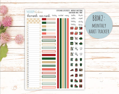 DECEMBER 2025 Stickers for The Mae & The Kristy Laurel Denise Planners ( Formerly Book Bound Planner) "Berry merry XMas" || BB