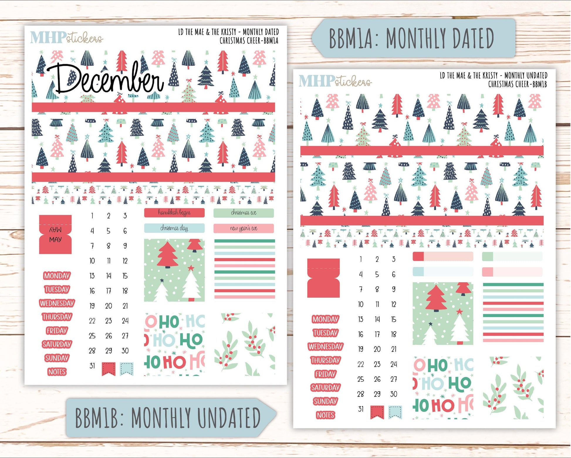 DECEMBER 2025 Stickers for The Mae & The Kristy Laurel Denise Planners ( Formerly Book Bound Planner) "Christmas Cheer" || BB