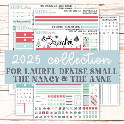 DECEMBER 2025 Stickers for Small Nancy & Anne Laurel Denise Planners. (Formerly Mini Planner) "Christmas Cheer" || MN