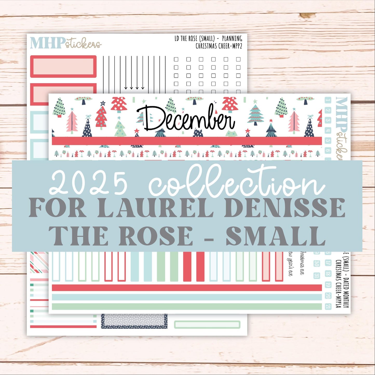 DECEMBER 2025 Stickers for The Rose Small Laurel Denise Planner (Formerly Mini Project Planner) "Christmas Cheer" || MPP