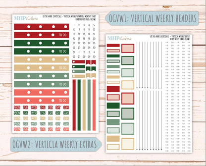 DECEMBER 2025 Stickers for Large-size Horizontal & Vertical Laurel Denise Planners. (Formerly Original Size) "Berry Merry Xmas" || OG