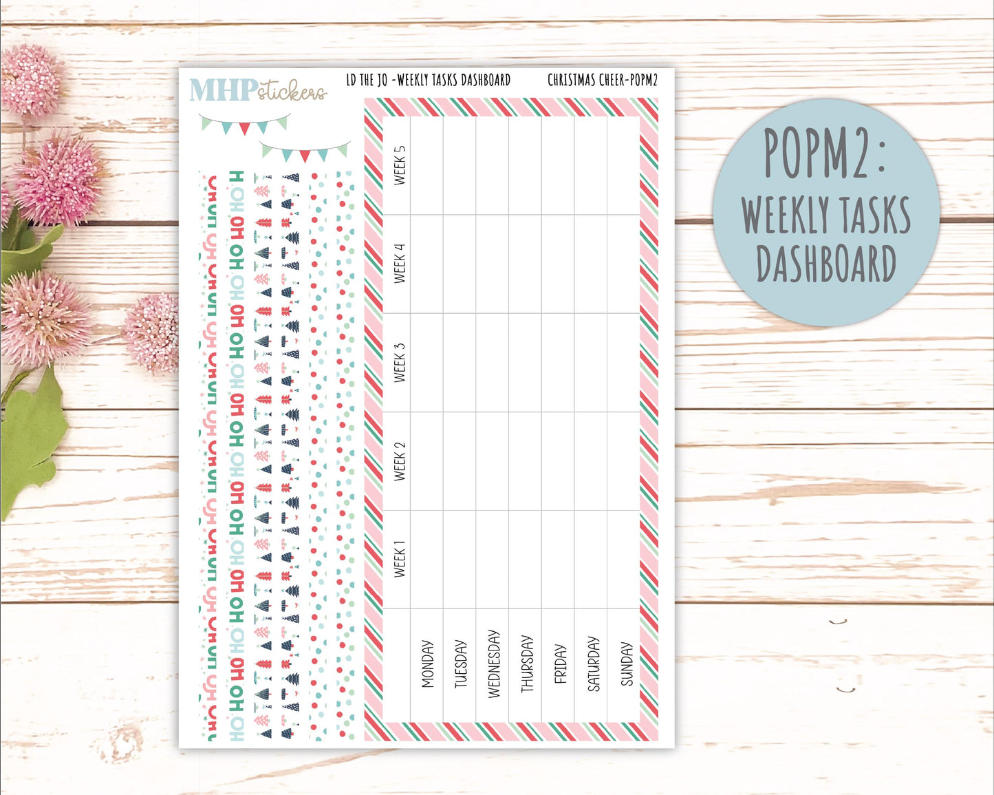 DECEMBER 2025 Stickers for The Jo Laurel Denise Planner (Formerly Pop-Up Planner) "Christmas Cheer" || POP