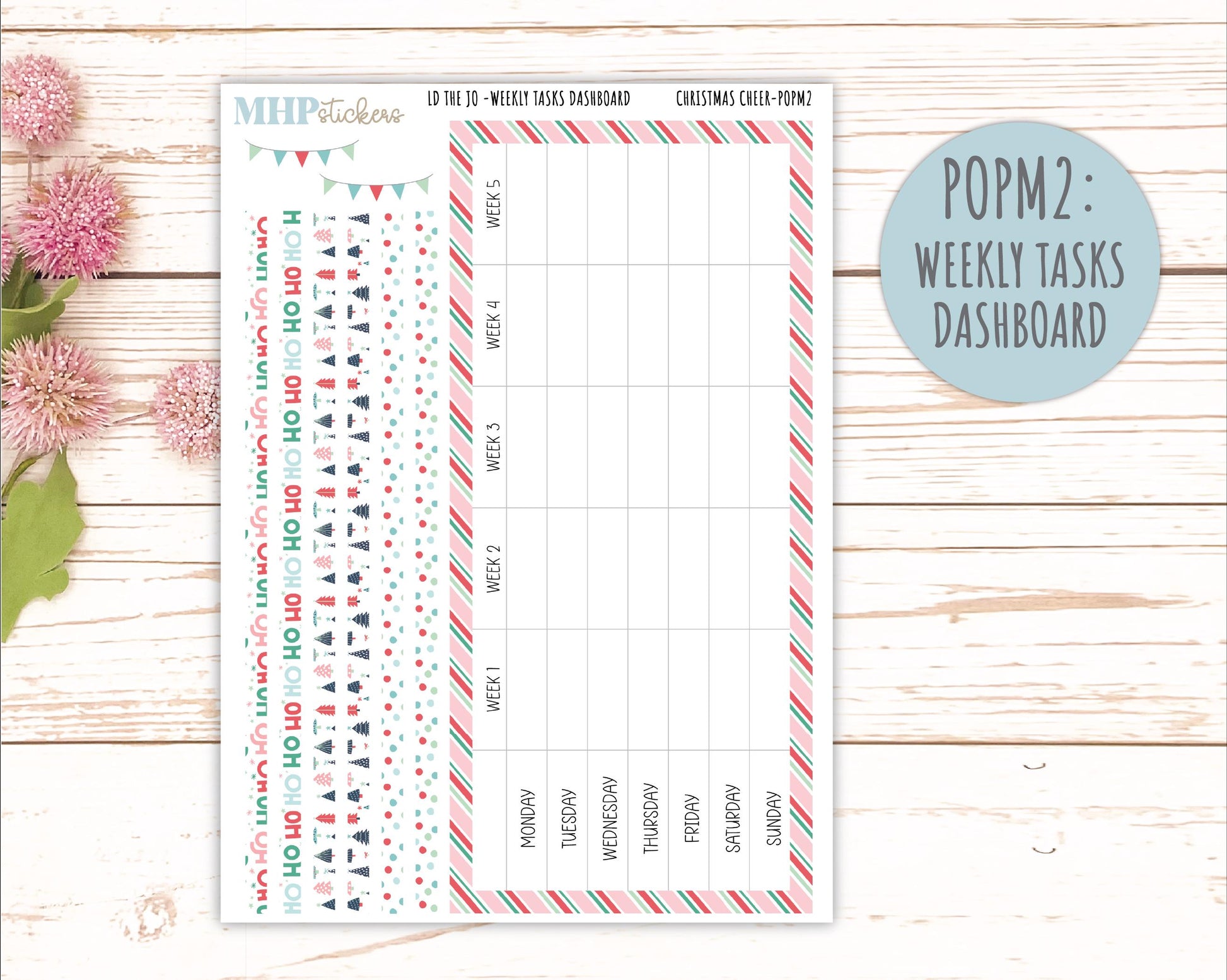 DECEMBER 2025 Stickers for The Jo Laurel Denise Planner (Formerly Pop-Up Planner) "Christmas Cheer" || POP