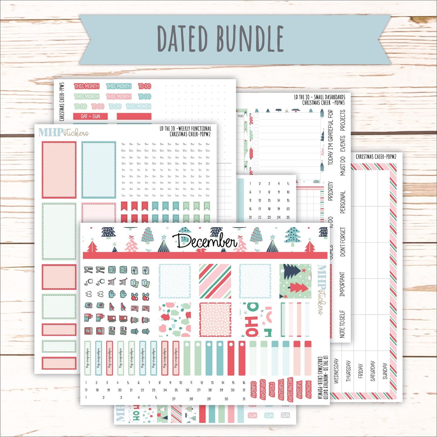 DECEMBER 2025 Stickers for The Jo Laurel Denise Planner (Formerly Pop-Up Planner) "Christmas Cheer" || POP