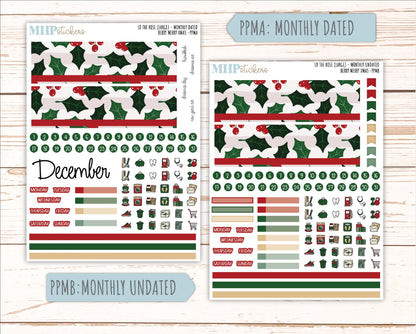DECEMBER Stickers for the large Laurel Denise Rose Planner (Formerly Project Planner) "Berry Merry Xmas" || PP