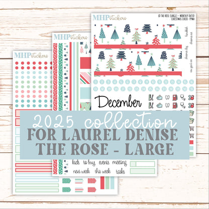 DECEMBER Stickers for the large Laurel Denise Rose Planner (Formerly Project Planner) "Christmas Cheer" || PP