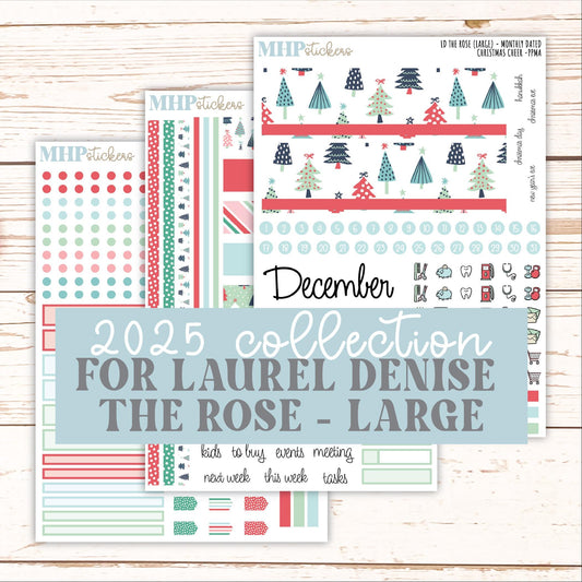 DECEMBER Stickers for the large Laurel Denise Rose Planner (Formerly Project Planner) "Christmas Cheer" || PP