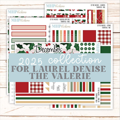 DECEMBER Stickers for The Valerie Laurel Denise Planner (Formerly Teacher Planner) "Berry Merry Xmas" || TC
