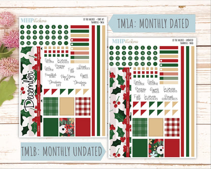 DECEMBER Stickers for The Valerie Laurel Denise Planner (Formerly Teacher Planner) "Berry Merry Xmas" || TC
