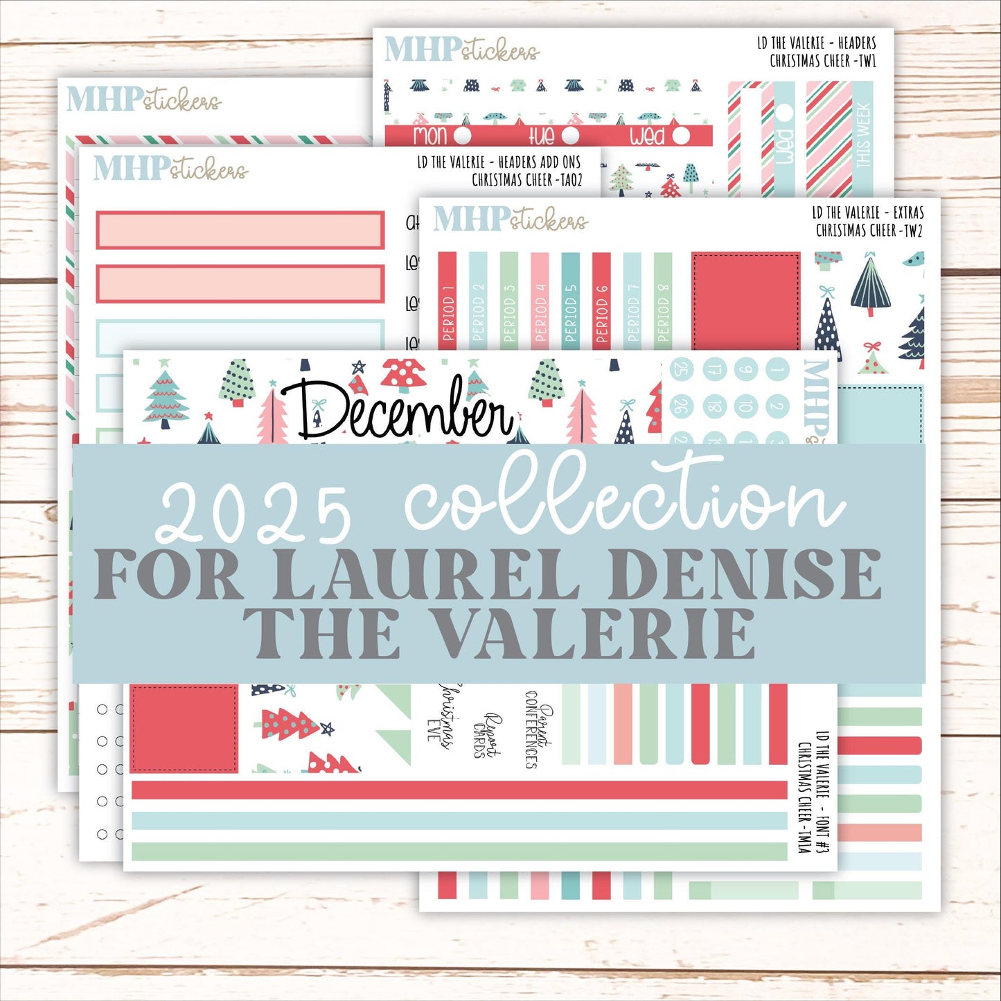 DECEMBER Stickers for The Valerie Laurel Denise Planner (Formerly Teacher Planner) "Christmas Cheer" || TC