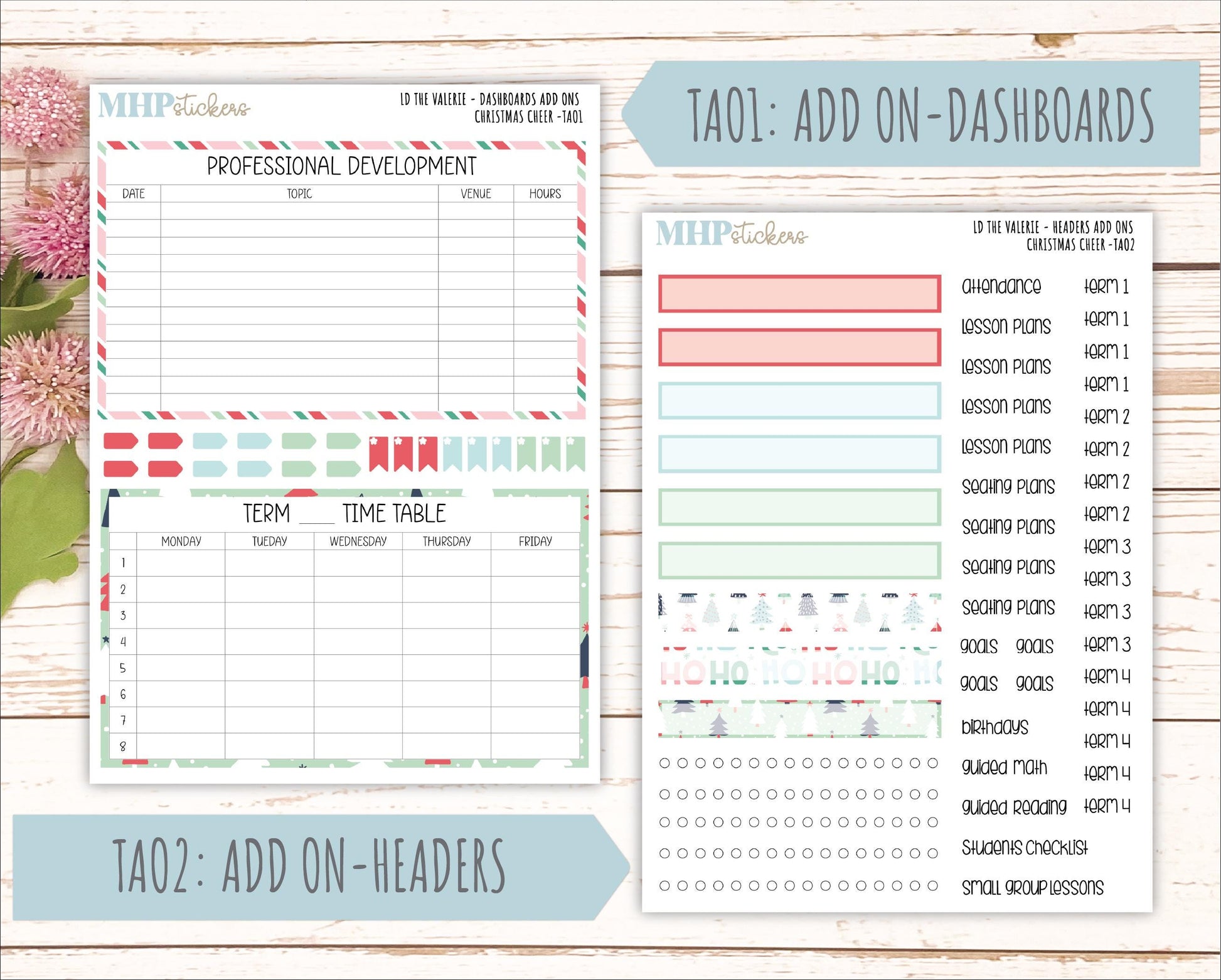 DECEMBER Stickers for The Valerie Laurel Denise Planner (Formerly Teacher Planner) "Christmas Cheer" || TC