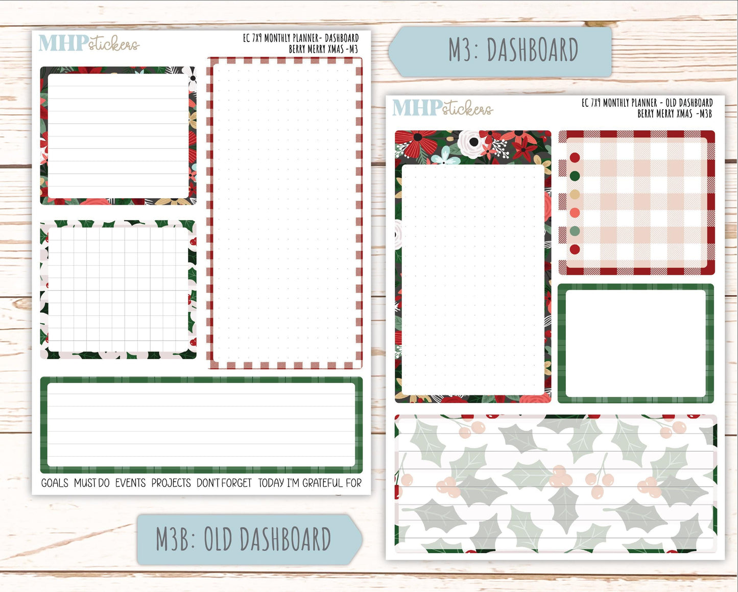 DECEMBER MONTHLY Kit for 7x9 Erin Condren Planners. 2025 Collection "Berry Merry Xmas" || ECM