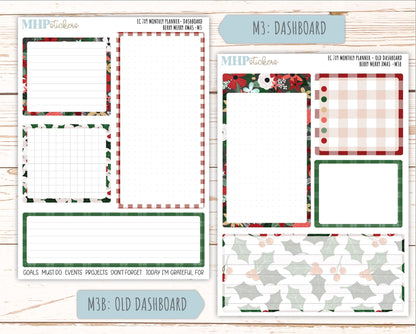 DECEMBER MONTHLY Kit for 7x9 Erin Condren Planners. 2025 Collection "Berry Merry Xmas" || ECM