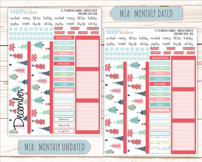 DECEMBER MONTHLY Kit for 7x9 Erin Condren Planners. 2025 Collection "Christmas Cheer" || ECM