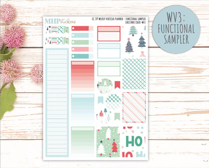 DECEMBER Weekly Vertical Kits for 7x9 Erin Condren Planners. "Christmas Cheer" || ECWV