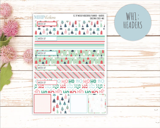 DECEMBER Weekly Horizontal Planning Kit for 7x9 Erin Condren Planners. "Christmas Cheer" || ECWH