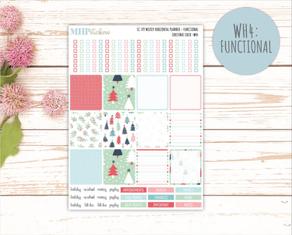 DECEMBER Weekly Horizontal Planning Kit for 7x9 Erin Condren Planners. "Christmas Cheer" || ECWH