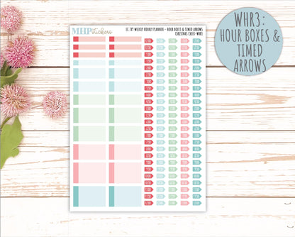 DECEMBER Weekly Hourly Planning Kits for 7x9 Erin Condren Planners. "Christmas Cheer" || ECWHR