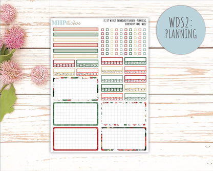 DECEMBER Weekly Dashboard Kit for 7x9 Erin Condren Planners. "Berry Merry Xmas" || ECWDS