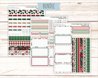DECEMBER Weekly Dashboard Kit for 7x9 Erin Condren Planners. "Berry Merry Xmas" || ECWDS