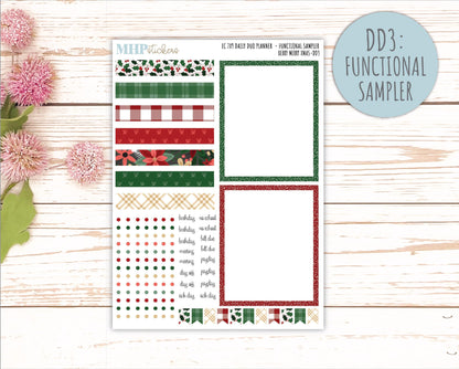 DECEMBER Daily Duo Sticker Kit for 7x9 Erin Condren Planners. "Berry Merry Xmas" || ECDD