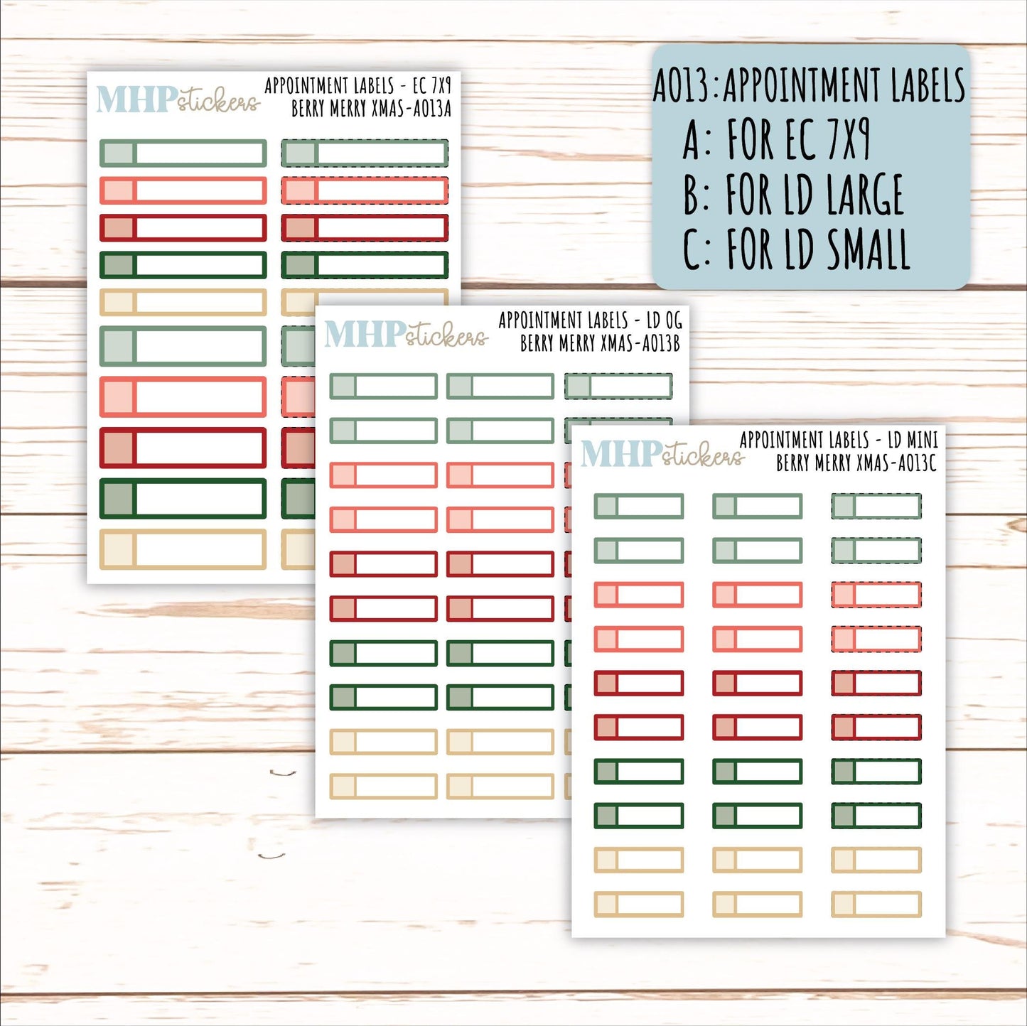 ADD-Ons for Monthly Kits "Berry Merry Xmas" || AO