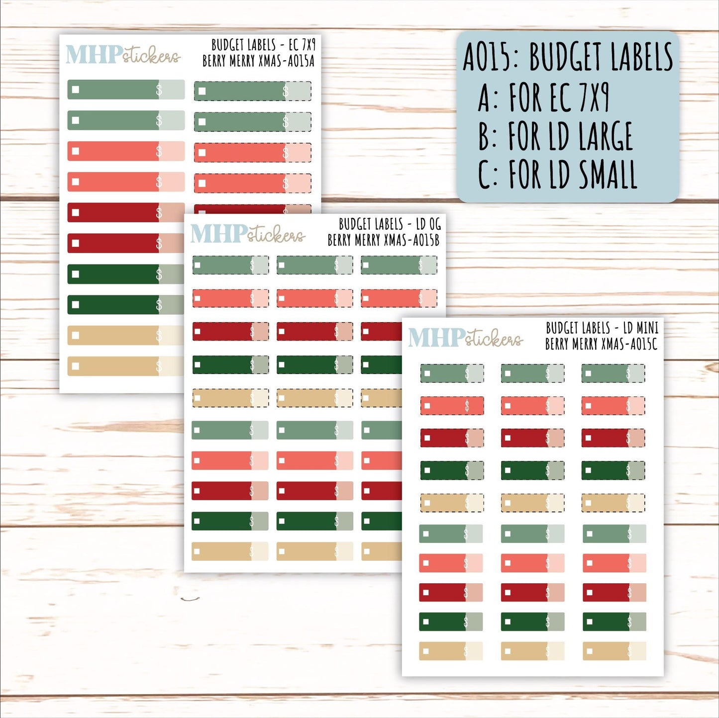 ADD-Ons for Monthly Kits "Berry Merry Xmas" || AO