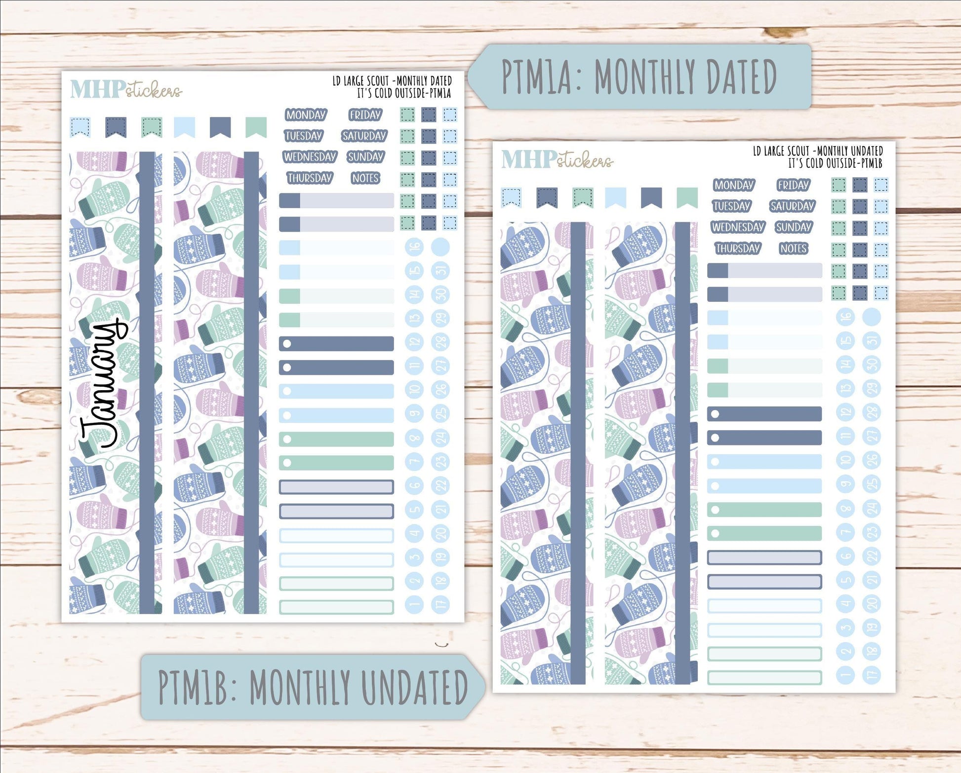 JANUARY 2026 Stickers for the Large Scout Planner (formerly Portrait Planner). For Laurel Denise Planners "It's Cold Outside" ||PT