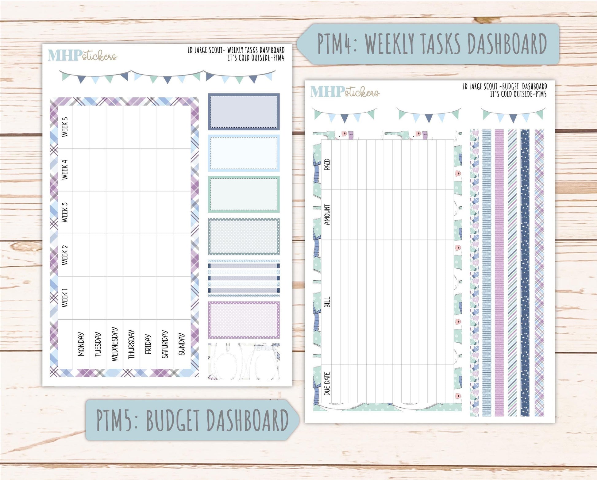 JANUARY 2026 Stickers for the Large Scout Planner (formerly Portrait Planner). For Laurel Denise Planners "It's Cold Outside" ||PT