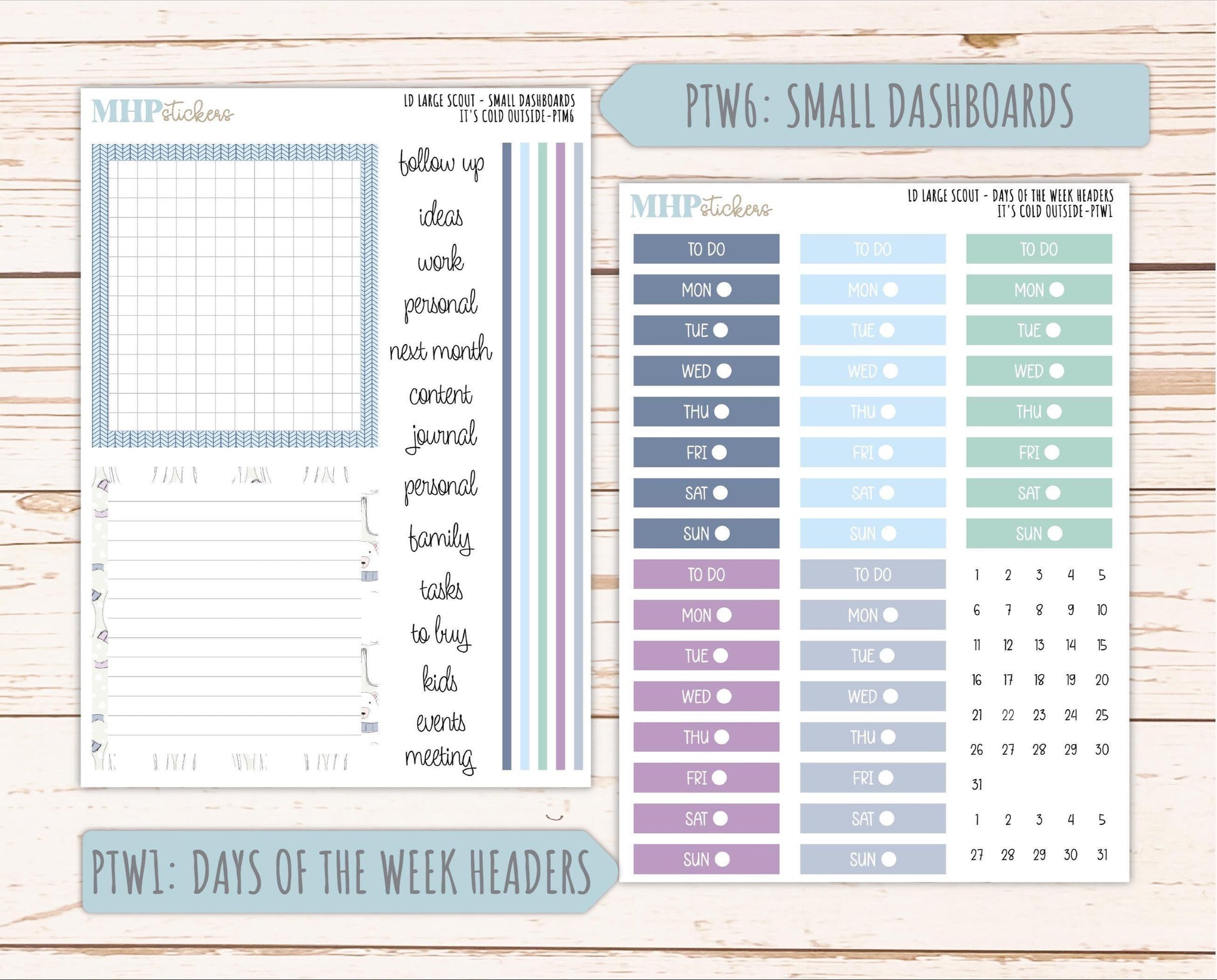 JANUARY 2026 Stickers for the Large Scout Planner (formerly Portrait Planner). For Laurel Denise Planners "It's Cold Outside" ||PT