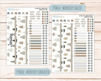 JANUARY 2026 Stickers for the Large Scout Planner (formerly Portrait Planner). For Laurel Denise Planners "January Frost" ||PT