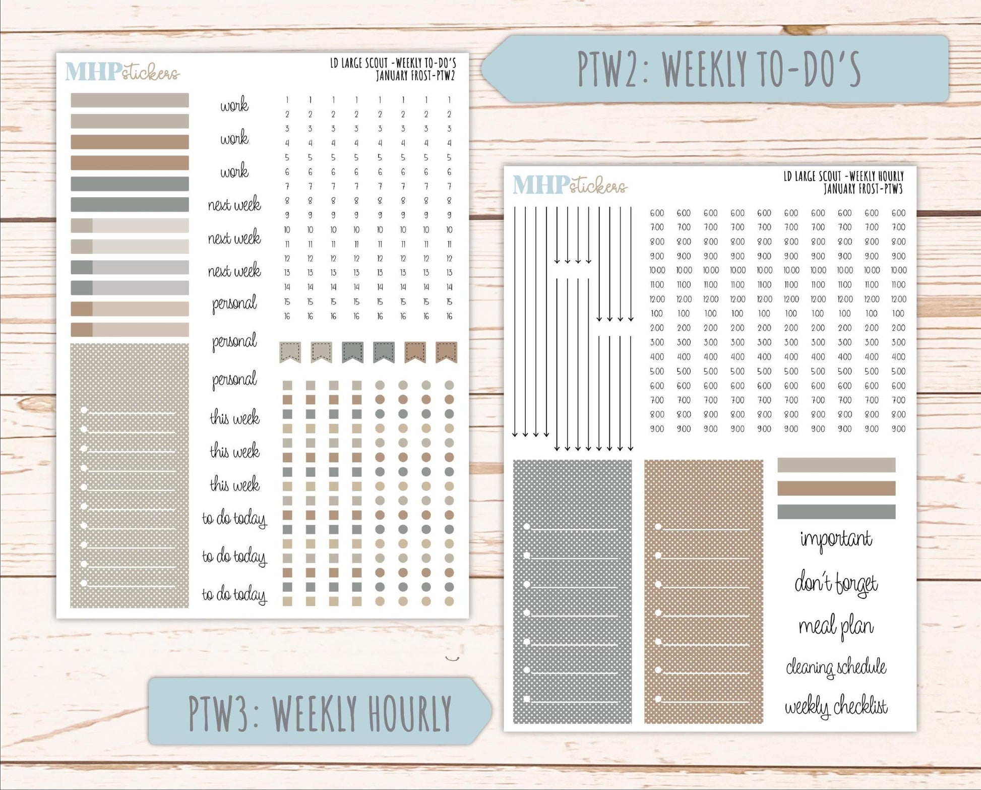 JANUARY 2026 Stickers for the Large Scout Planner (formerly Portrait Planner). For Laurel Denise Planners "January Frost" ||PT