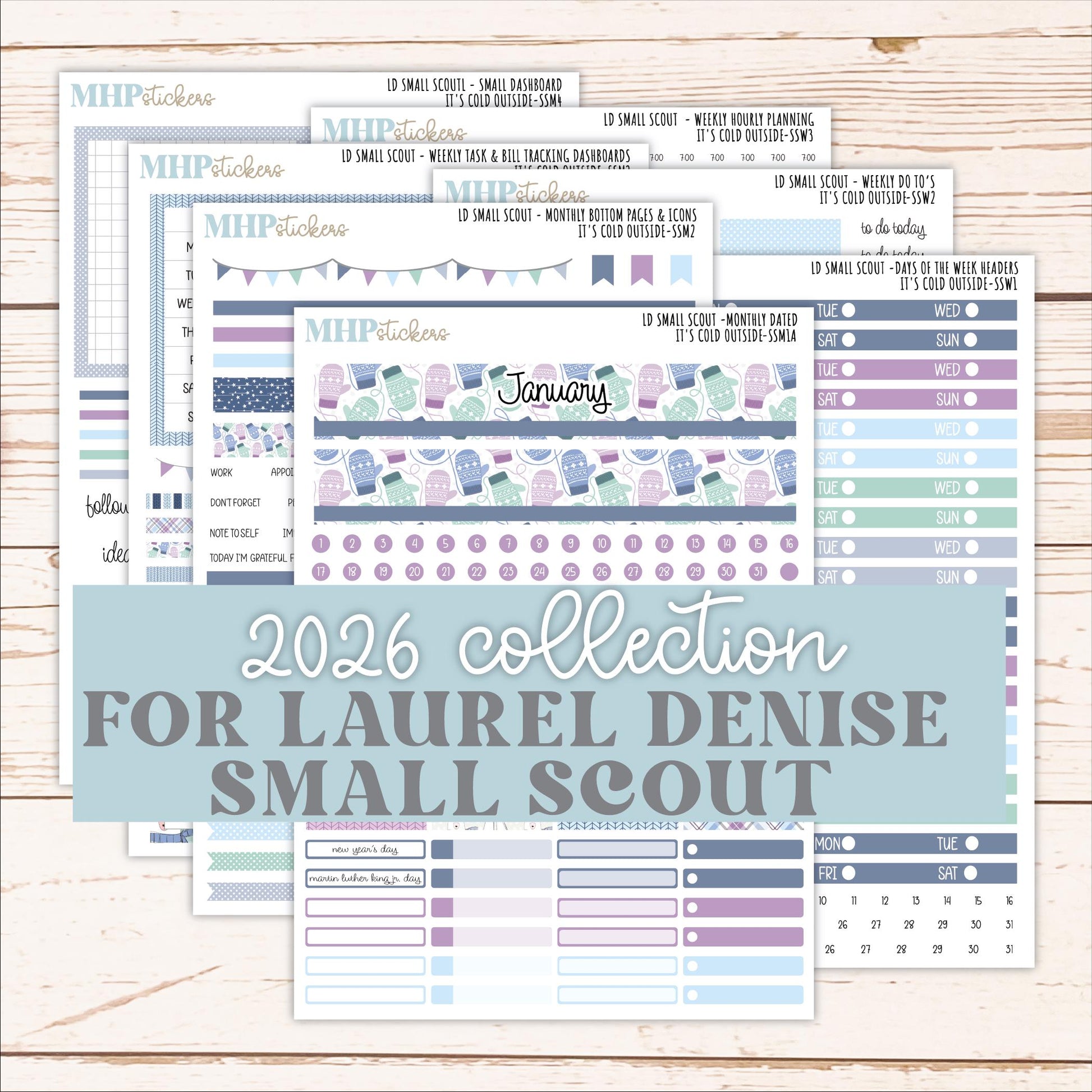 JANUARY 2026 Stickers for the Small Scout Planner. For Laurel Denise Planners. "It's Cold Outside" ||SS
