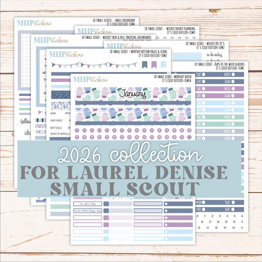 JANUARY 2026 Stickers for the Small Scout Planner. For Laurel Denise Planners. "It's Cold Outside" ||SS