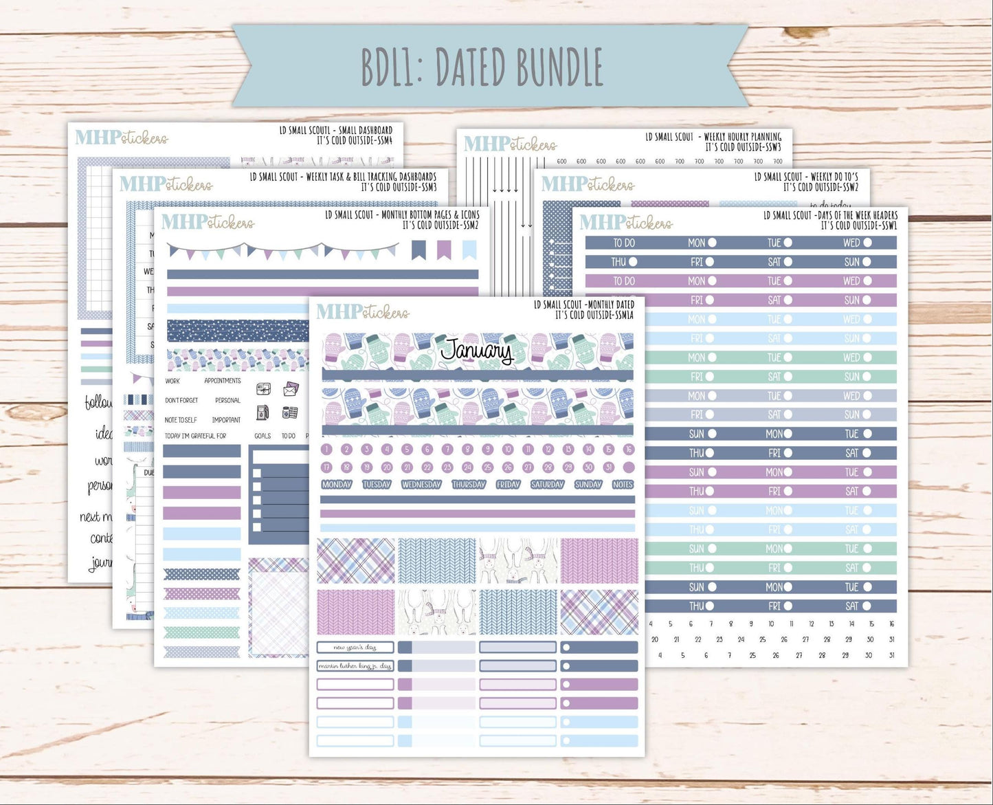 JANUARY 2026 Stickers for the Small Scout Planner. For Laurel Denise Planners. "It's Cold Outside" ||SS