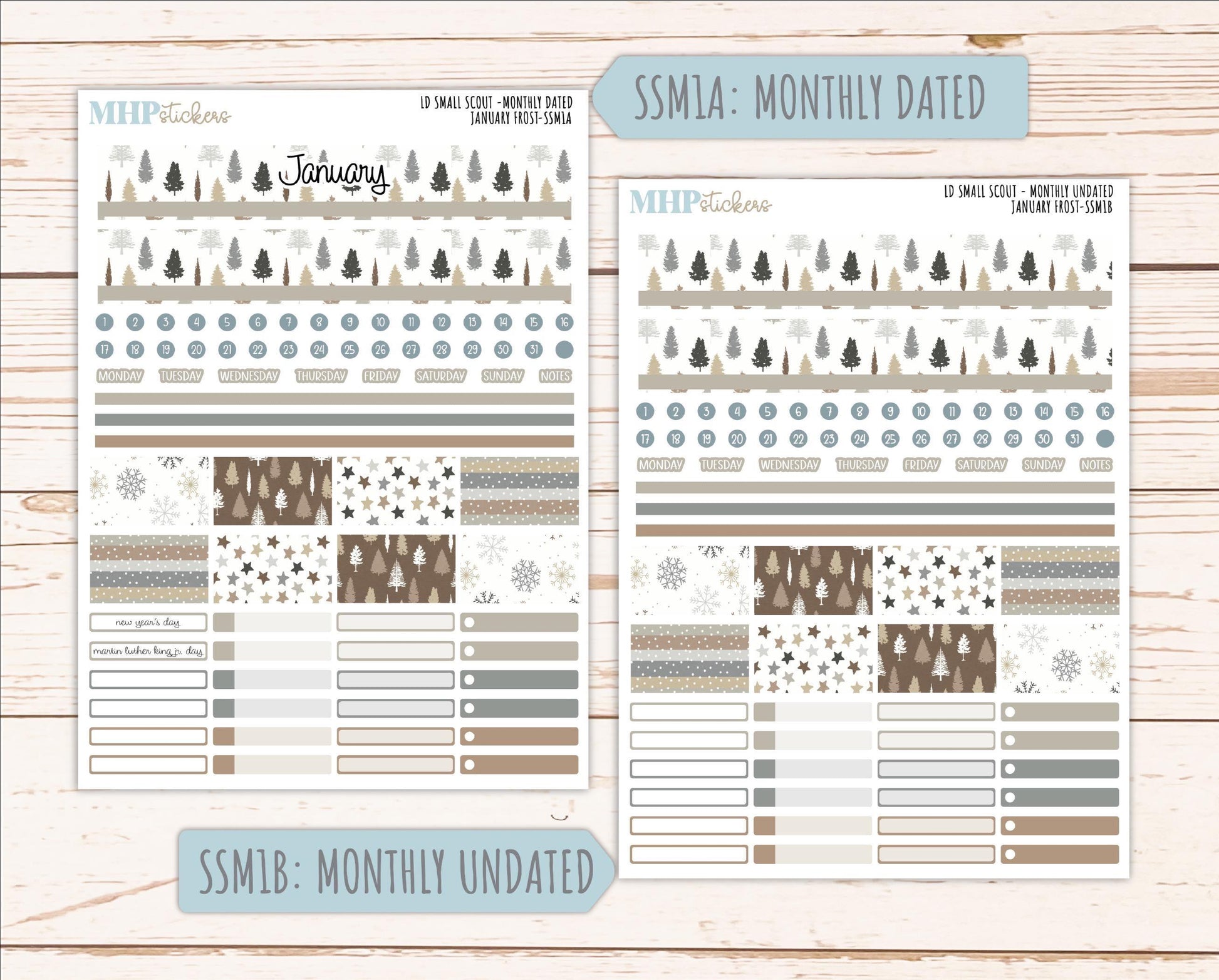 JANUARY 2026 Stickers for the Small Scout Planner. For Laurel Denise Planners. "January Frost" ||SS