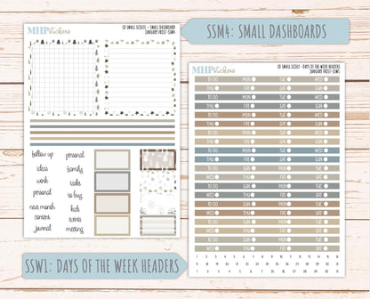 JANUARY 2026 Stickers for the Small Scout Planner. For Laurel Denise Planners. "January Frost" ||SS