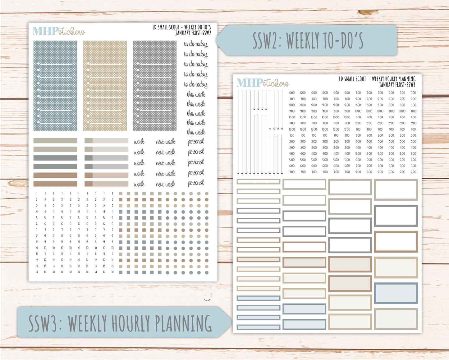 JANUARY 2026 Stickers for the Small Scout Planner. For Laurel Denise Planners. "January Frost" ||SS
