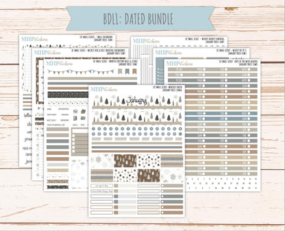 JANUARY 2026 Stickers for the Small Scout Planner. For Laurel Denise Planners. "January Frost" ||SS