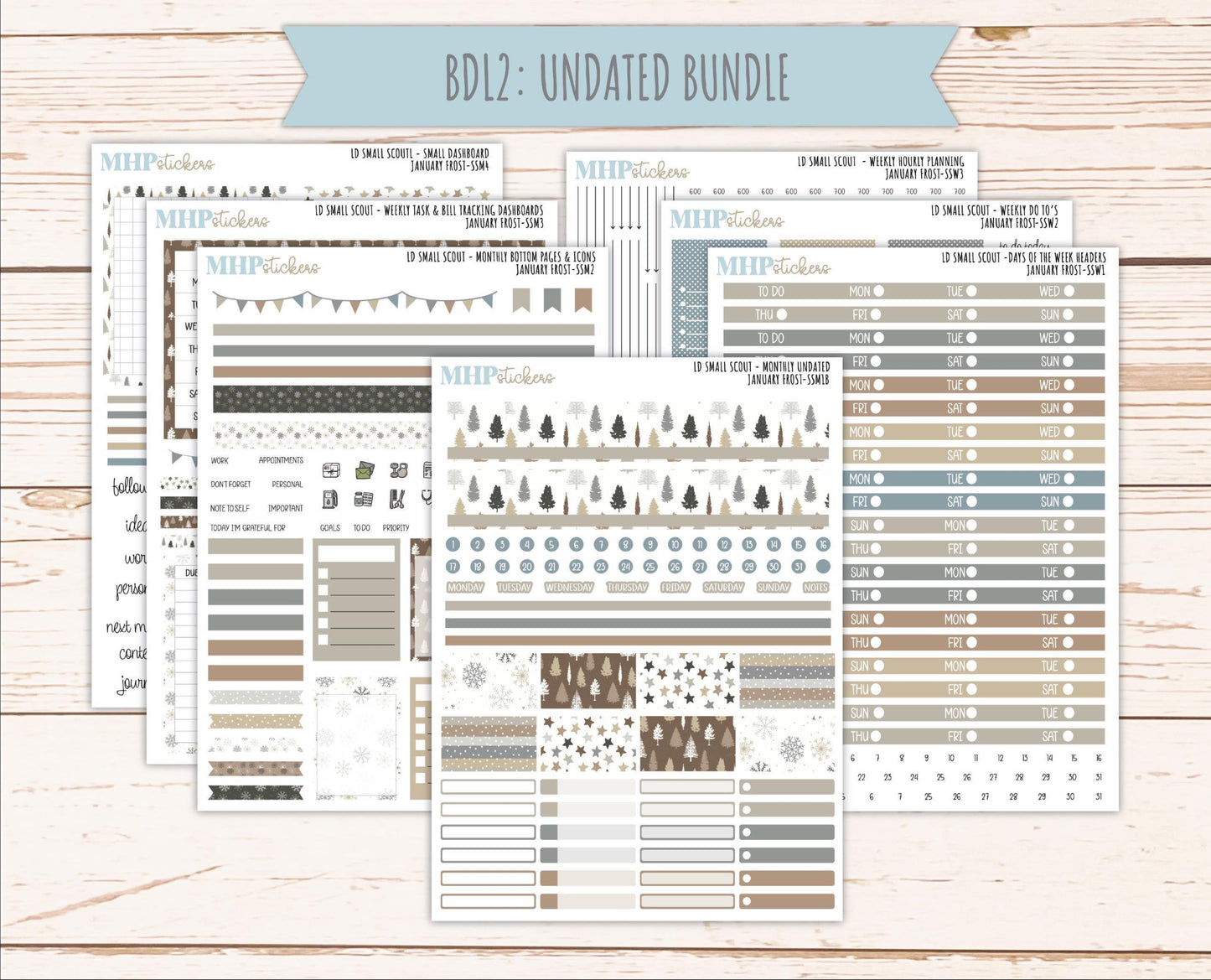 JANUARY 2026 Stickers for the Small Scout Planner. For Laurel Denise Planners. "January Frost" ||SS